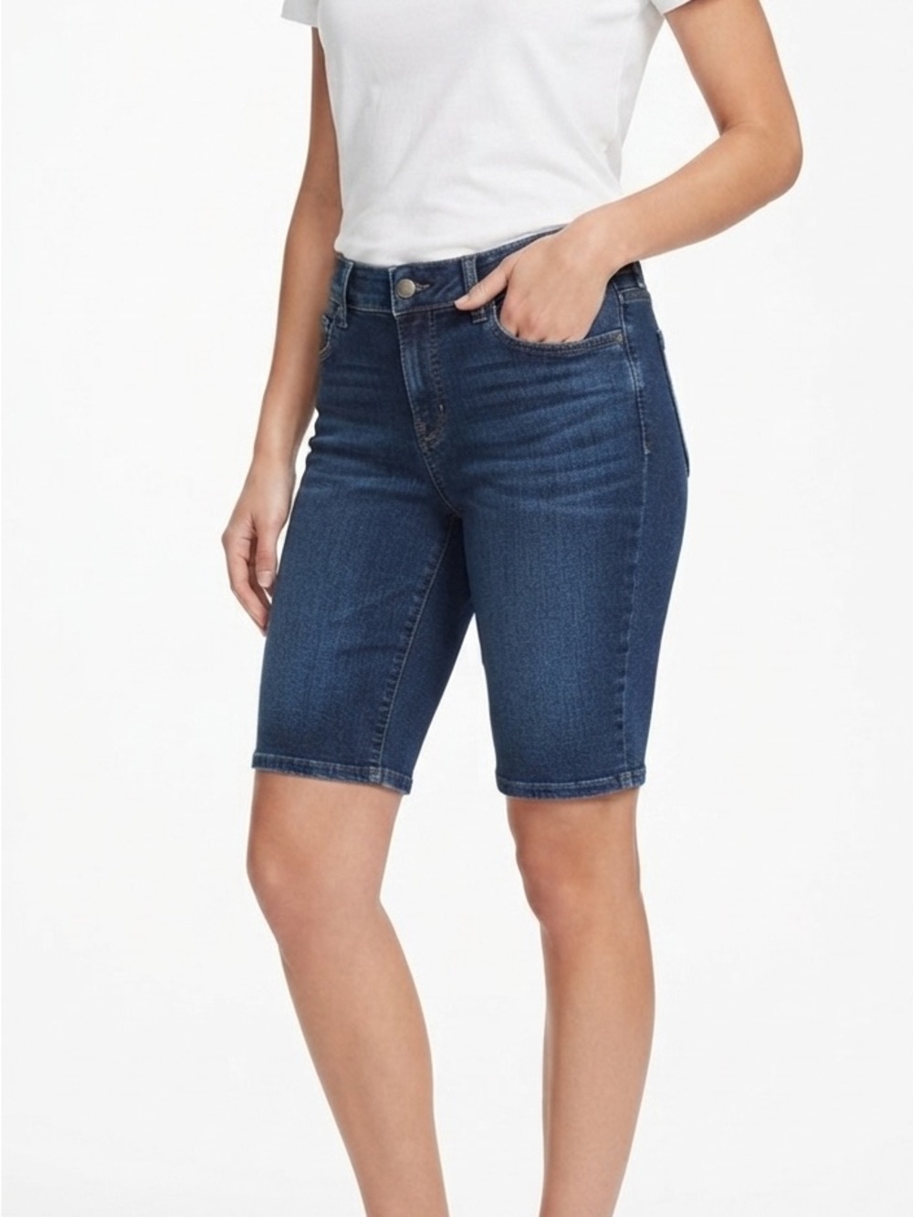 A.N.A. Dark Blue Denim Bermuda Shorts Size 4